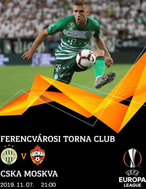 Ferencváros és CSZKA Moszkva játékosok az Európa Liga mérkőzésen