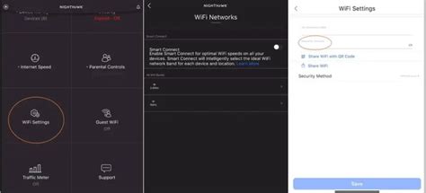 WiFi beállítások felület