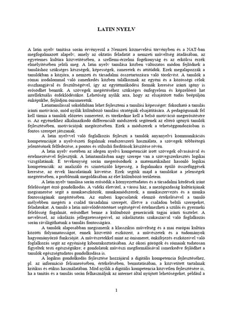 A latin nyelvű oktatás elterjedtsége Magyarországon