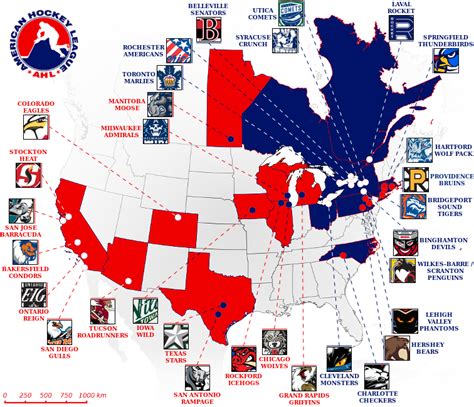 Az American Hockey League (AHL) logója és térképe