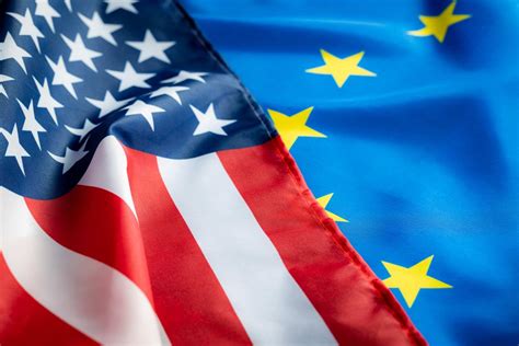 EU és USA zászlók és kereskedelmi tárgyalások