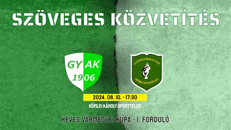 Heves Vármegyei Kupa mérkőzések naptára