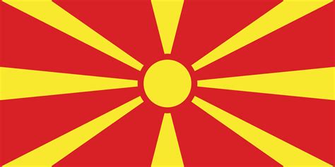 Észak-Macedónia zászlaja és kézilabdások sziluettje