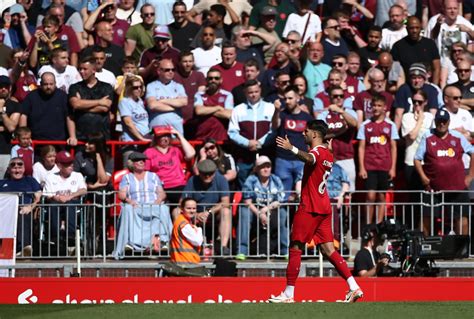 Aston Villa játékosok ünneplik a gólt