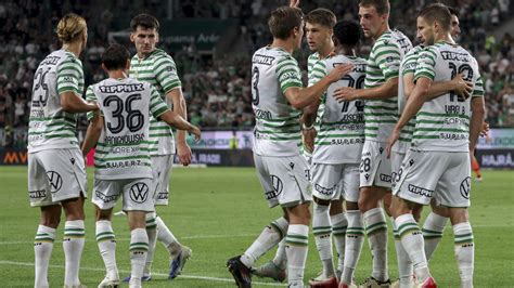 Ferencváros játékosai egy Bajnokok Ligája mérkőzésen