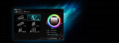 ASRock RGB LED segédprogram felülete