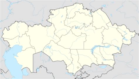 A Kazakhstan First League csapatainak elhelyezkedése a térképen