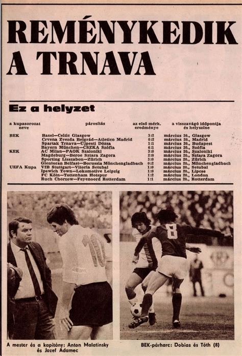 Az Újpest csapata az 1974-es BEK elődöntőben