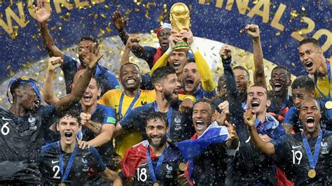 French national team celebrating 2018 World Cup win