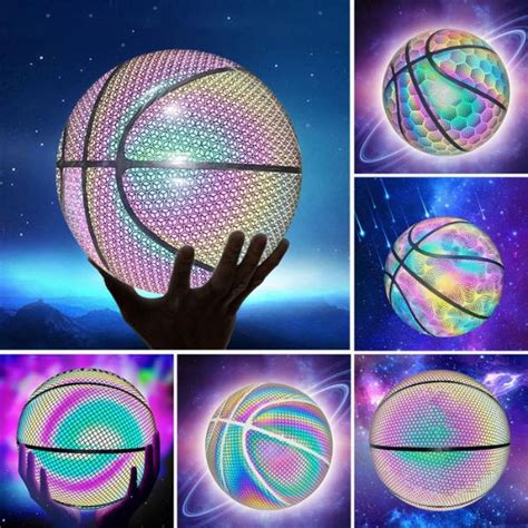 Holografikus, világító kosárlabda sötétben