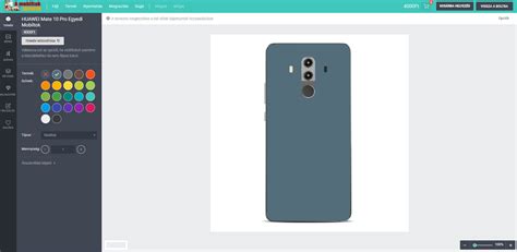Egyedi mobiltok tervező felület
