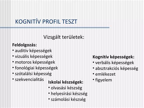 Kognitív tesztek az utánpótlásban