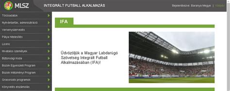 Az MLSZ IFA rendszer logója és felülete