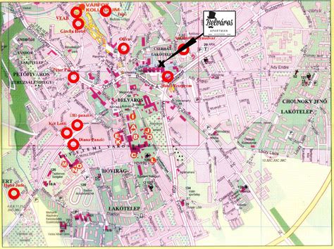 Veszprém térkép a Stadion utca jelölésével és buszmegállókkal