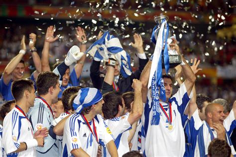 A 2004-es Európa-bajnokság győztes görög válogatott ünneplése