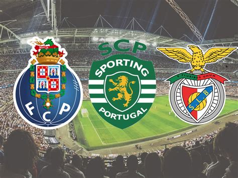 A portugál bajnokság három óriásának logói (Benfica, Porto, Sporting)