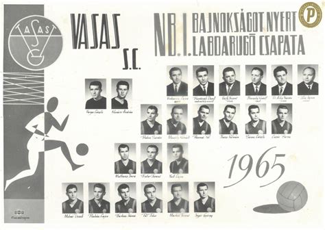 A Vasas 1962-es bajnokcsapata és kulcsjátékosai