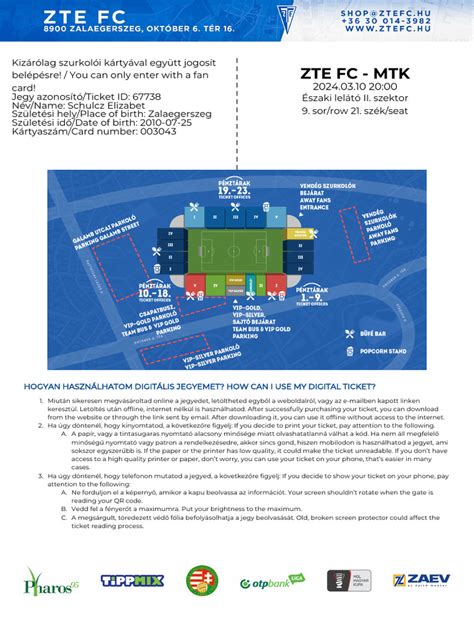 ZTE FC klubkártya vizuális megjelenése
