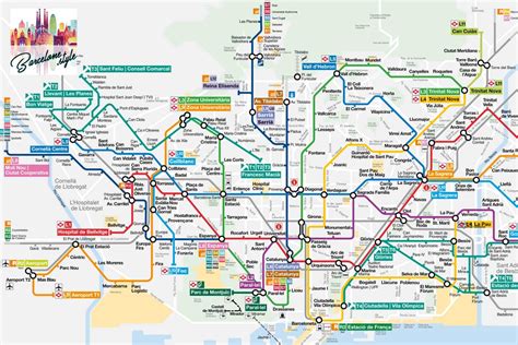 Barcelona metró térkép - Camp Nou közelében