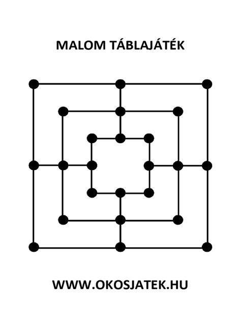 Malomjáték tábla 3x3