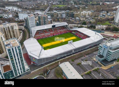 A Gtech Community Stadium légi felvétele