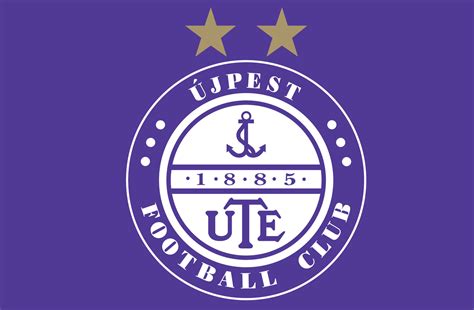 Újpest FC logó és labdarúgók