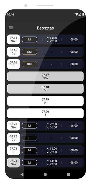 Sofascore mobil applikáció képernyőképei