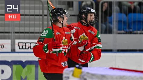 NHL logó és a magyar válogatott jégkorongmérkőzésének pillanatképe