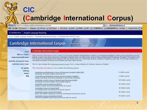 Cambridge International Corpus statisztika