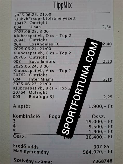 Tippmix segédszelvény példa
