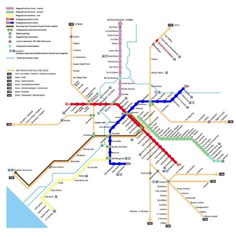 Római metróhálózat térkép