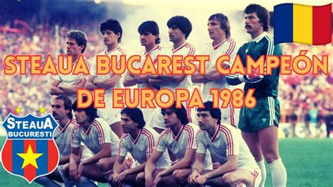 A Steaua Bukarest 1986-os BEK-győztes csapata ünnepel