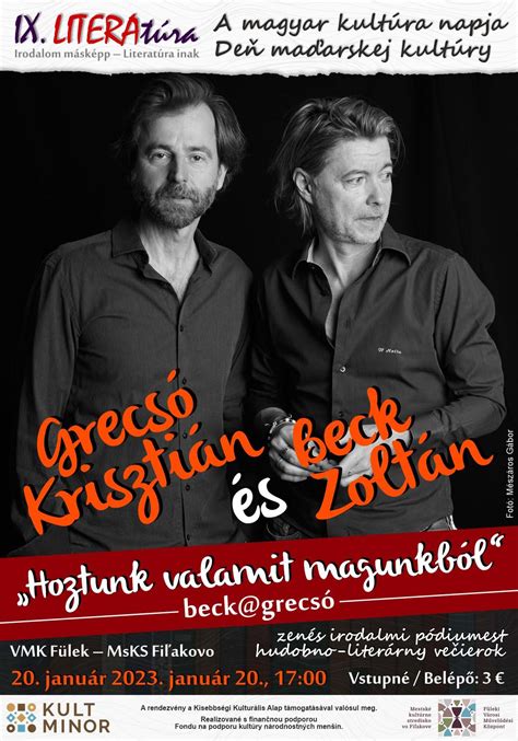 Grecsó Krisztián és Beck Zoltán beszélget