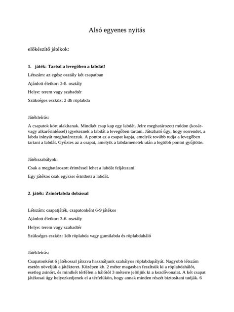 alsó nyitás technika