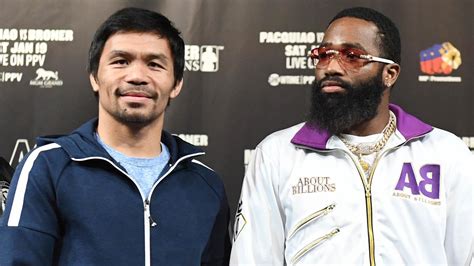 Manny Pacquiao és Adrien Broner arcképe a mérkőzés promóciójában