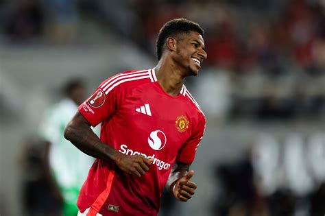 Marcus Rashford ünnepli gólját az Európa Ligában