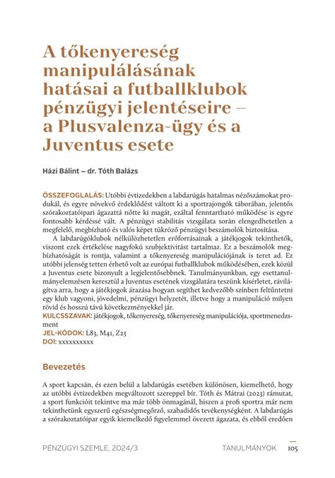 A futballklubok pénzügyi stabilitása