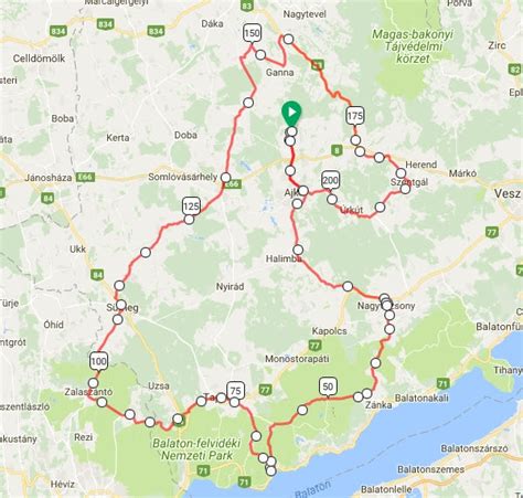 Térkép a Bakonyról, Szentgál környékén