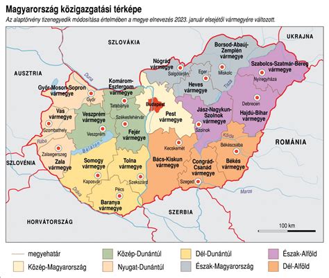 Magyarország megyéinek és régióinak térképe