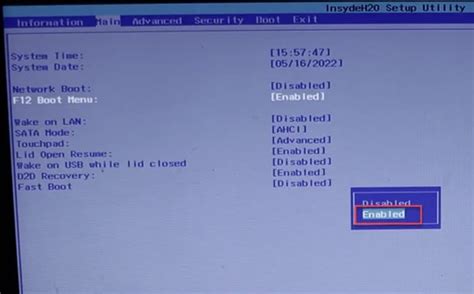 BIOS boot sorrend beállítási menü