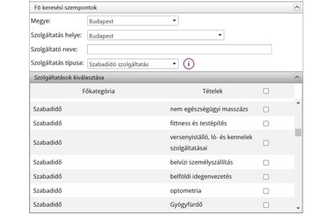 Online sportadatok felülete