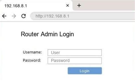 Router admin felület bejelentkezési oldala