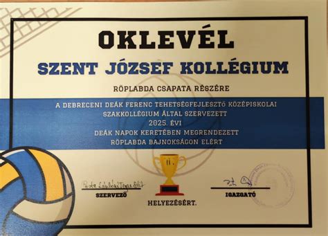 Röplabda edzői képesítő oklevél