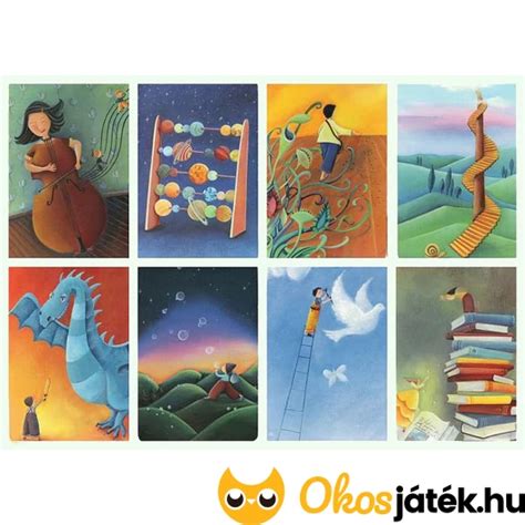 Dixit társasjáték doboz és illusztrált kártyák