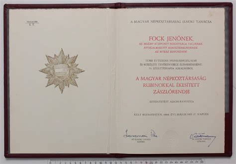 Fock Jenő magyar miniszterelnök portréja
