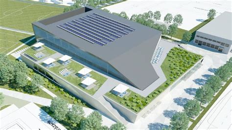 Az új sportcsarnok építészeti látványterve