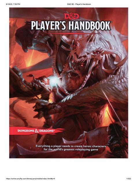 D&D 5e Player's Handbook borítója