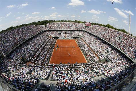 A Stade Roland Garros centerpályái felülnézetből