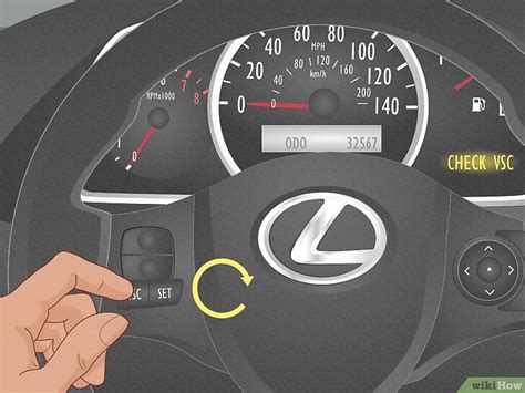 Lexus műszerfal „Check VSC” üzenettel