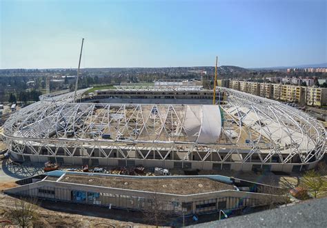 Légifelvétel az épülő Haladás Sportkomplexumról